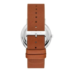 SKAGEN SIGNATUR HERRE UR LÆDER MED HVID SKIVE - SKW6903