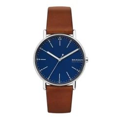 SKAGEN SIGNATUR UR HERRE MED BRUN LÆDERREM - SKW6355