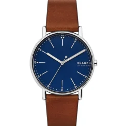 SKAGEN SIGNATUR UR HERRE MED BRUN LÆDERREM - SKW6355