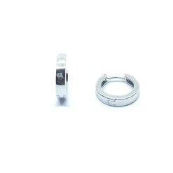 SØLV BLANK KNÆK CREOL RHODINERET DIAMETER 13,5 MM BREDDE 2,90 MM