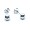 SØLV KUGLE ØRESTIKKER RHODINERET 6 MM MASSIV