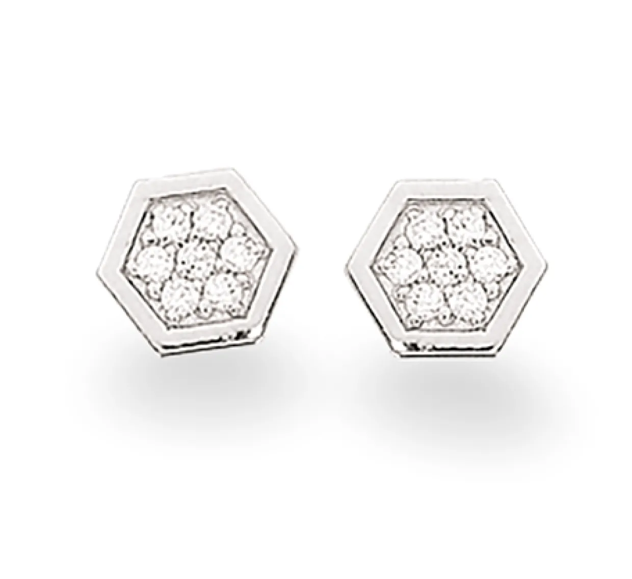 SØLV ØRERING PLADE MED SYNTETISK ZIRKONIA