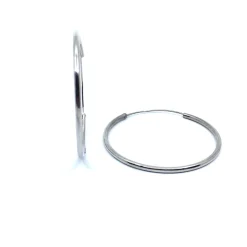 SØLV ØRERINGE CREOL DIAMETER 40 MM BREDDE 2 MM