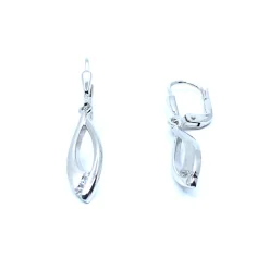 SØLV ØRERINGE HÆNGER MED SYNTETISK ZIRKONIA