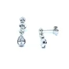 SØLV ØRERINGE HÆNGER RHODINERET MED SYNTETISKE ZIRKONIA