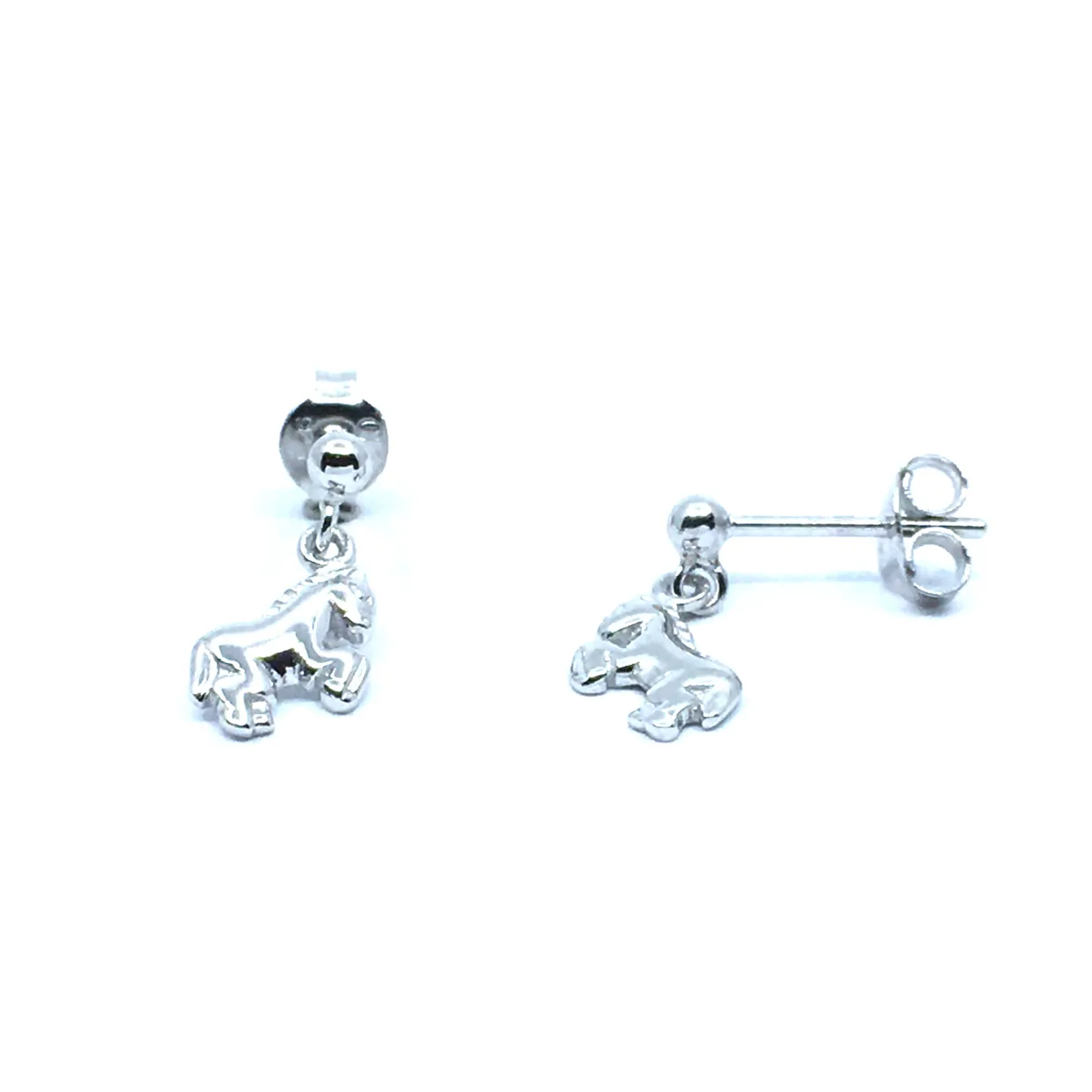 SØLV ØRERINGE HÆNGER STIK MED HEST