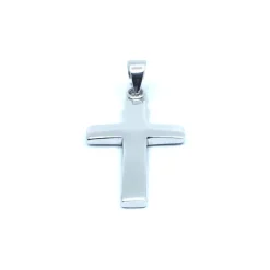 SØLV RHODINERET VEDHÆNG KORS MASSIV 24X13 MM