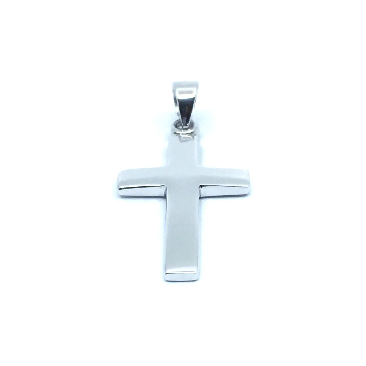 SØLV RHODINERET VEDHÆNG KORS MASSIV 24X13 MM