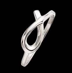 SØLV RING HALV SLØJFE