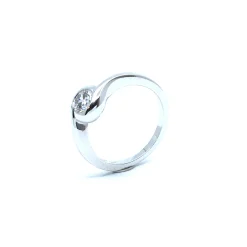 SØLV RING RHODINERET MED SYNTETISK ZIRKONIA