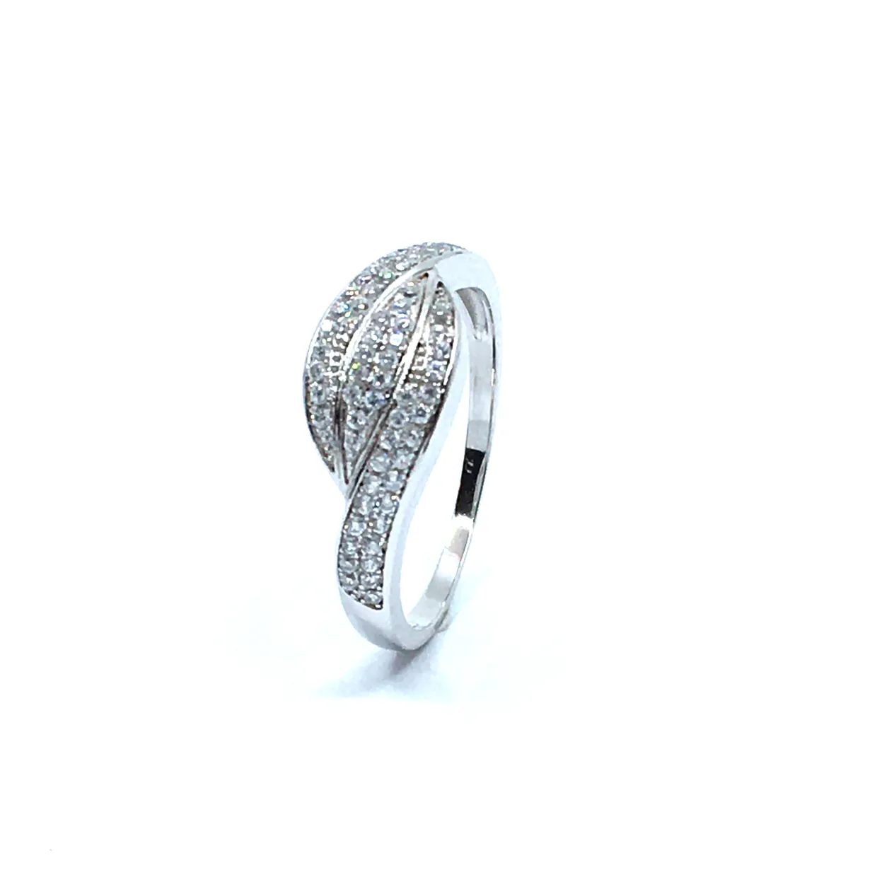 SØLV RING RHODINERET MED SYNTETISKE ZIRKONIA