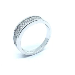 SØLV RING RHODINERET MED SYNTETISKE ZIRKONIA HELE VEJEN RUNDT