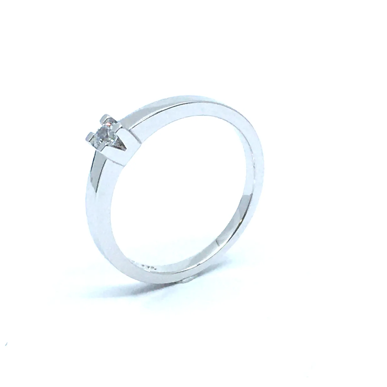 SØLV RING RHODINERET PRINSESSE MED SYNTETISKE ZIRKONIA