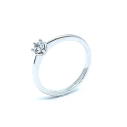 SØLV RING RHODINERET PRINSESSE MED SYNTETISK ZIRKONIA