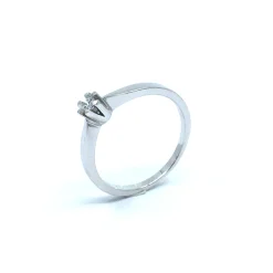 SØLV RING RHODINERET PRINSESSE MED SYNTETISK ZIRKONIA