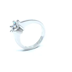 SØLV RING RHODINERET PRINSESSE MED SYNTETISK ZIRKONIA