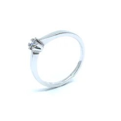 SØLV RING RHODINERET PRINSESSE MED SYNTETISK ZIRKONIA