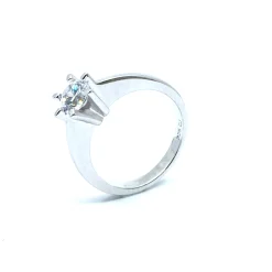 SØLV RING RHODINERET PRINSESSE MED SYNTETISKE ZIRKONIA