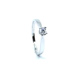 SØLV RING RHODINERET PRINSESSE MED SYNTETISK ZIRKONIA