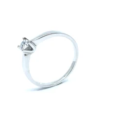 SØLV RING RHODINERET PRINSESSE MED SYNTETISK ZIRKONIA