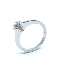 SØLV RING RHODINERET PRINSESSE MED SYNTETISK ZIRKONIA