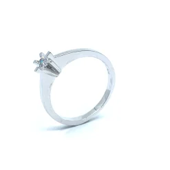 SØLV RING RHODINERET PRINSESSE MED SYNTETISK ZIRKONIA