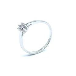 SØLV RING RHODINERET PRINSESSE MED SYNTETISK ZIRKONIA