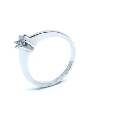 SØLV RING RHODINERET PRINSESSE MED SYNTETISK ZIRKONIA