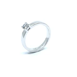 SØLV RING RHODINERET PRINSESSE MED SYNTETISK ZIRKONIA