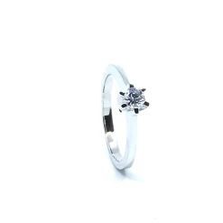 SØLV RING RHODINERET PRINSESSE MED SYNTETISK ZIRKONIA