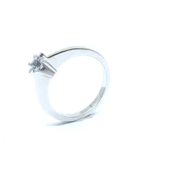 SØLV RING RHODINERET PRINSESSE MED SYNTETISK ZIRKONIA