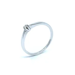 SØLV RING RHODINERET PRINSESSE MED SYNTETISK ZIRKONIA