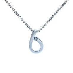 SØLV VEDHÆNG MED SYNTETISK + KÆDE 45 CM