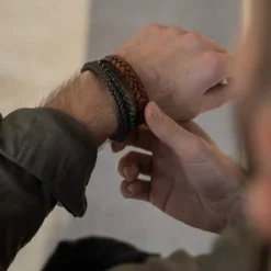 SON OF NOA ARMBÅND BRUN KALV MED STÅL LÅS - 80970269219