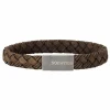 SON OF NOA ARMBÅND BRUNT FLETTET LÆDER 23 CM - 80970039323