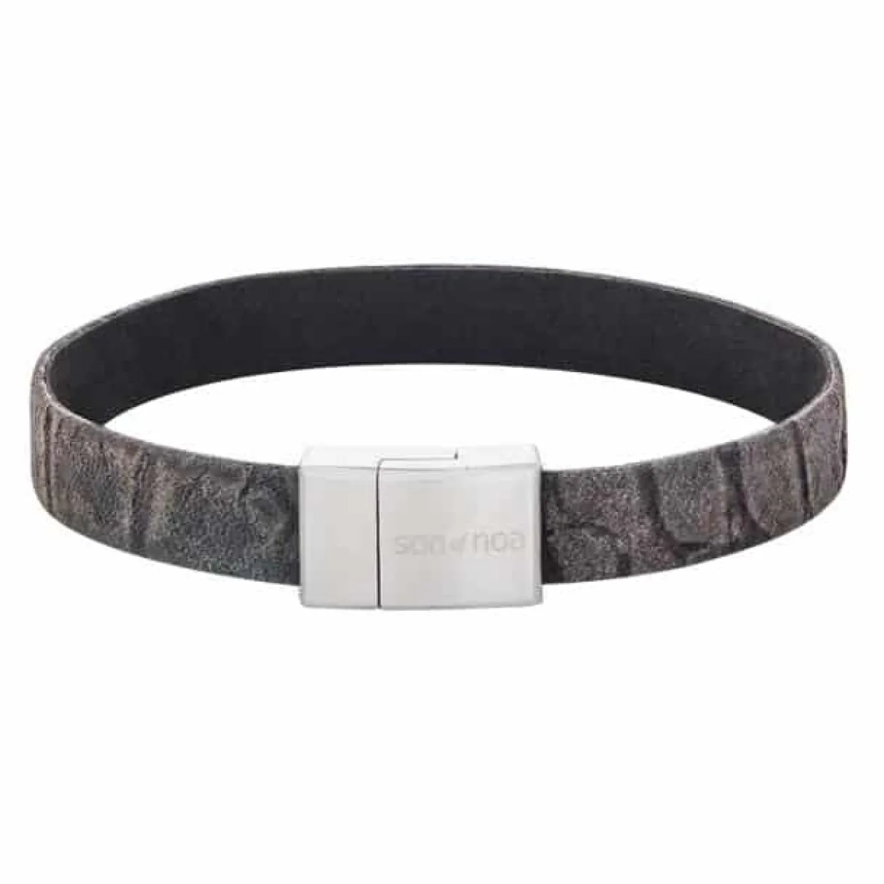SON OF NOA ARMBÅND GRÅ KALVESKIND 23 CM MED STÅL LÅS - 897 013-GREY23
