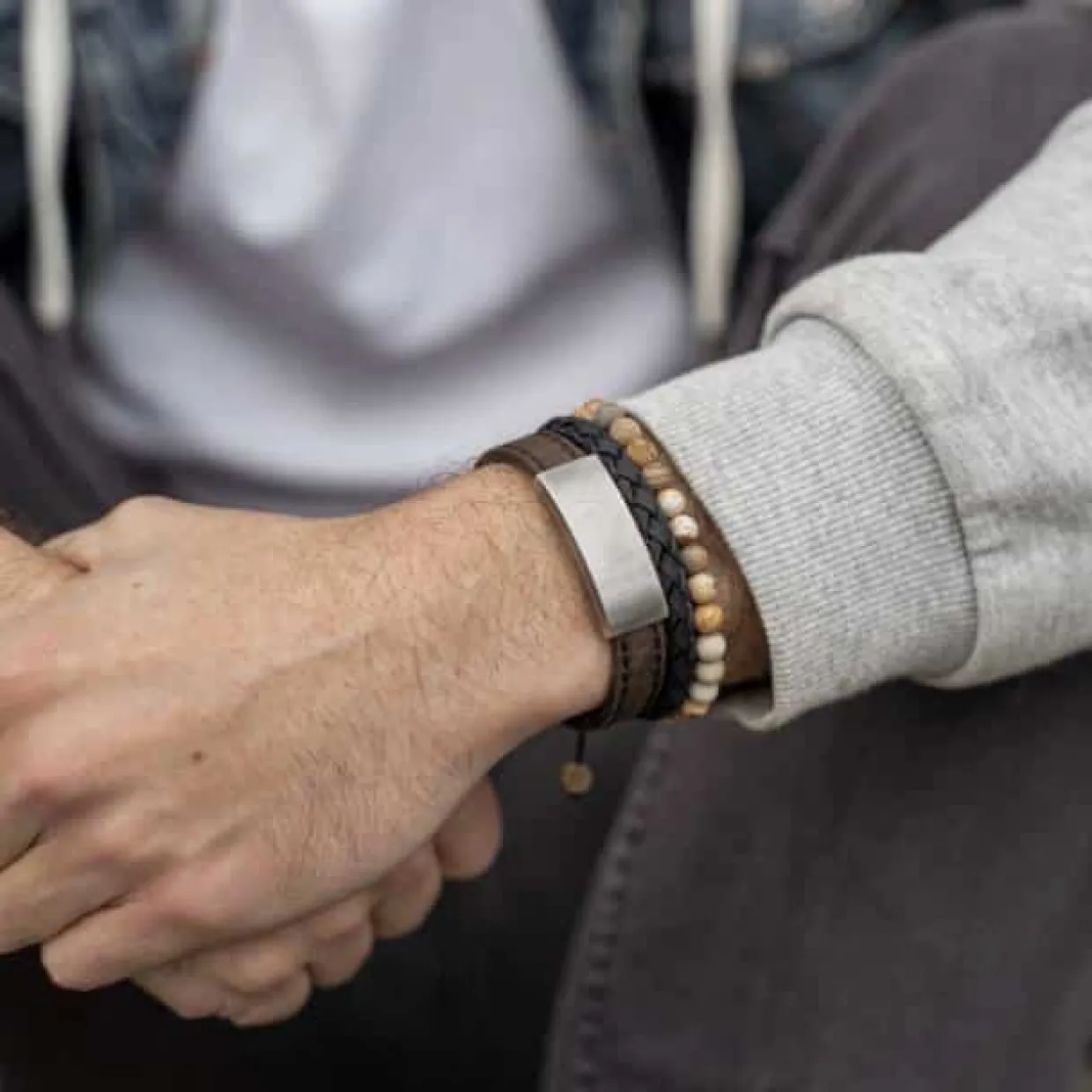 SON OF NOA ARMBÅND SORT KALVESKIND - 80970089119