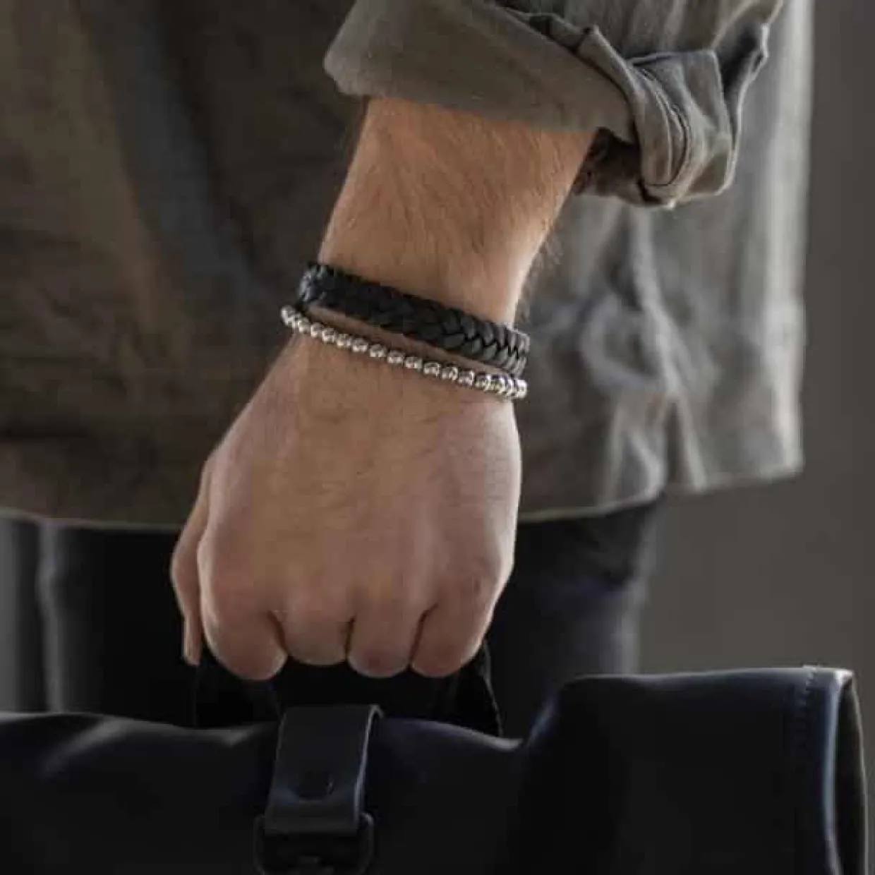 SON OF NOA ARMBÅND SORT KALVESKIND 23 CM - 80970269123