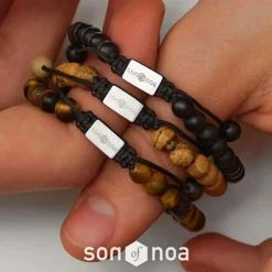 SON OF NOA ARMBÅND STÅL TIGER ØJE - 80980010000
