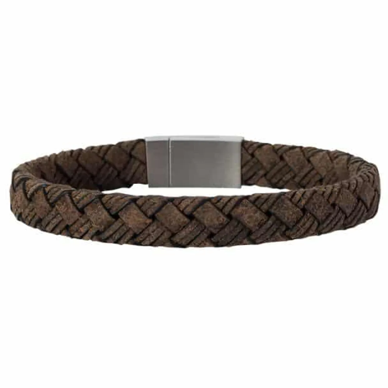 SON OF NOA HERREARMBÅND I BRUNT FLETTET LÆDER - 80970039321