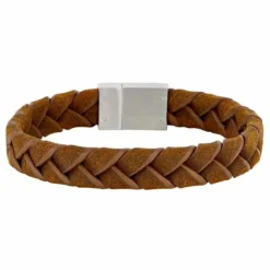 SON OF NOA LÆDER ARMBÅND BRUN FLETTET - 80970239219