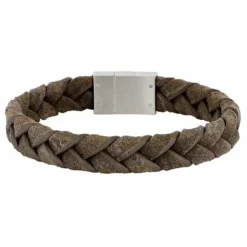 SON OF NOA LÆDER ARMBÅND FLET GRÅ 23 CM - 80970239323
