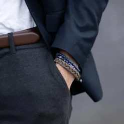 SON OF NOA STEN ARMBÅND MAT BLÅ LAPIS - 80980110000