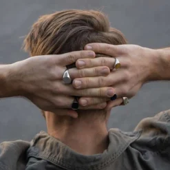 SON OG NOA HERRE RING SØLV BLANK MED PLADE - 102510409