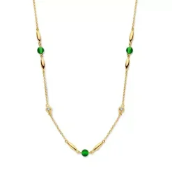 SPIRIT ICONS CONELIA HALSKÆDE MED GRØN STEN - 11012-45