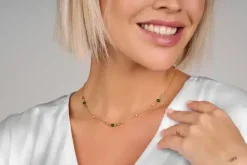 SPIRIT ICONS CONELIA HALSKÆDE MED GRØN STEN - 11012-45