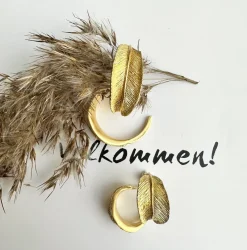 SPIRIT ICONS FALL HOOPS ØRERINGE FORGYLDT STOR - 41942