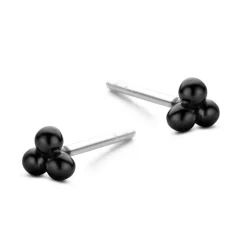 SPIRIT ICONS SHISHI SORT RHUTINERET ØRESTIKKER - 41643