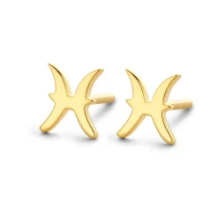 SPIRIT ICONS STJERNETEGN FISK ØRE SØLV FORGYLDT - 41132