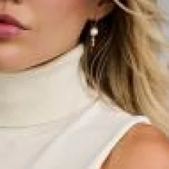 SPIRIT ICONS SWAN ØRERINGE SØLV RHUTINERET MED FERSKVANDSPERLER OG ZIRKONIA - 41693